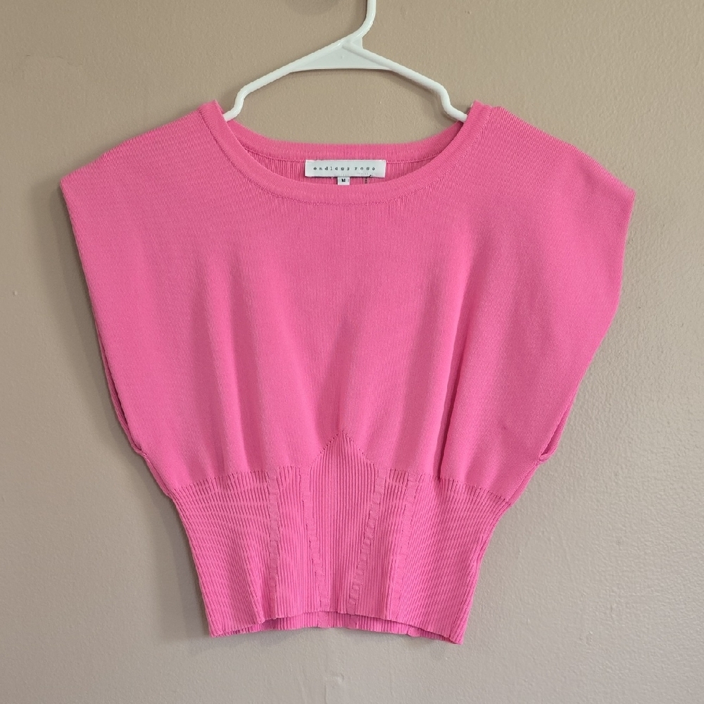 Endless Rose Pink Rib Knit Top